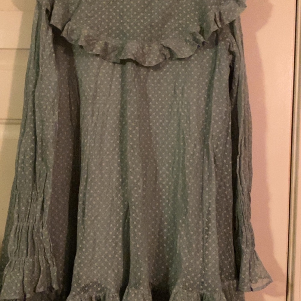 Elegant Ruffled Mini Dress in Green